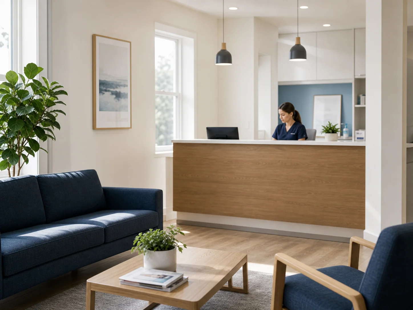 Dentaire's welcoming reception area