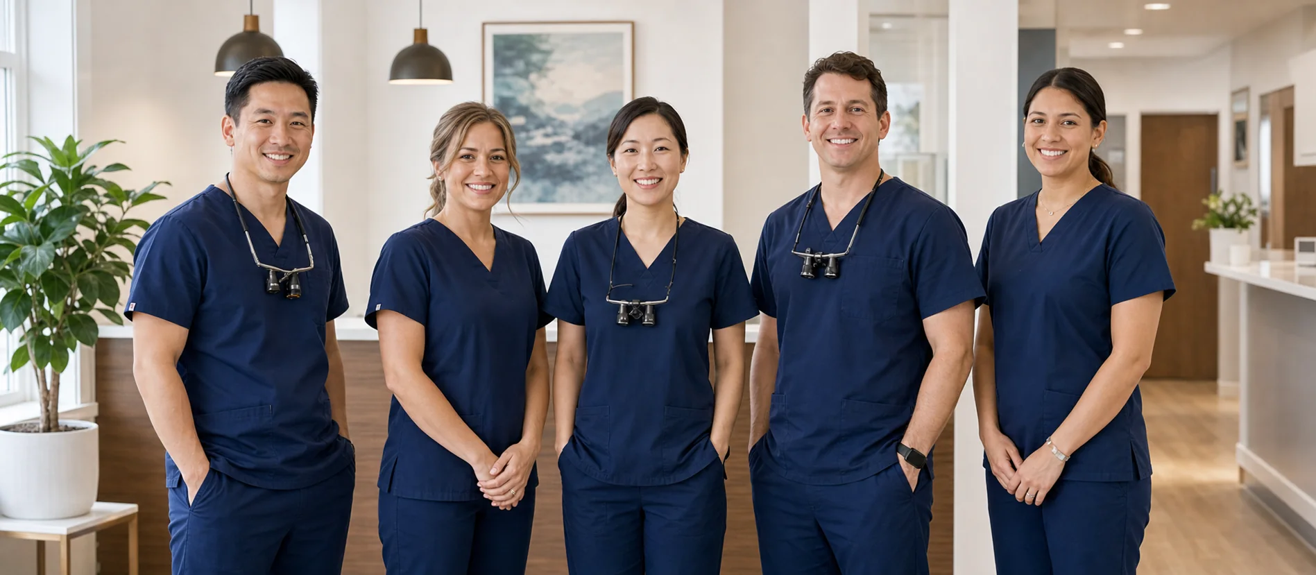 The Dentaire dentists, hygienists, and patient coordinator